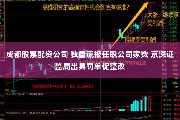 成都股票配资公司 独董谎报任职公司家数 京深证监局出具罚单促整改