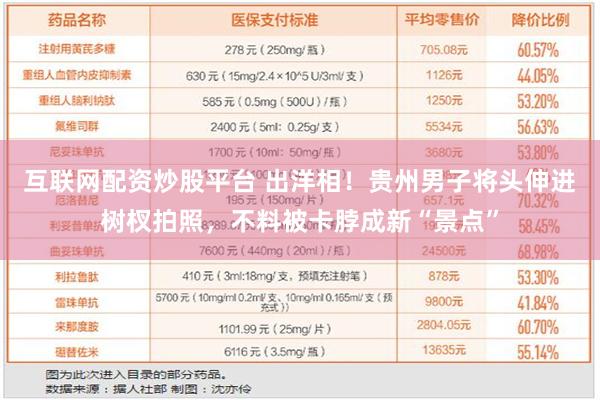 互联网配资炒股平台 出洋相！贵州男子将头伸进树杈拍照，不料被卡脖成新“景点”