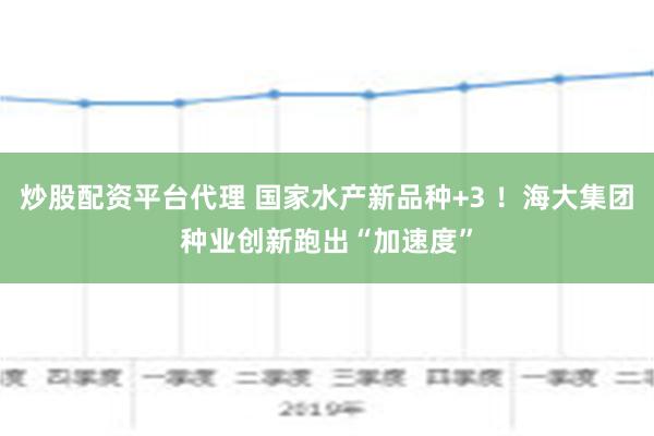 炒股配资平台代理 国家水产新品种+3 ！海大集团种业创新跑出“加速度”